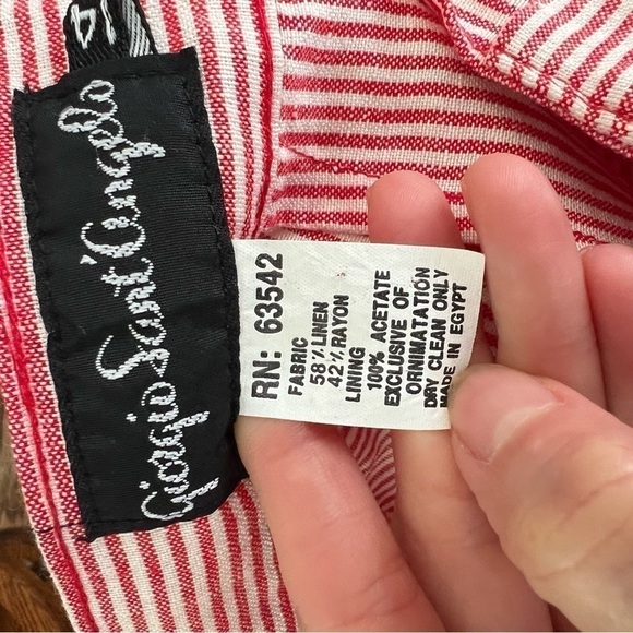 Giorgio Sant'Angelo: VTG Red and White Striped High Rise Wide Leg Shorts Size 14 - Picture 7 of 8